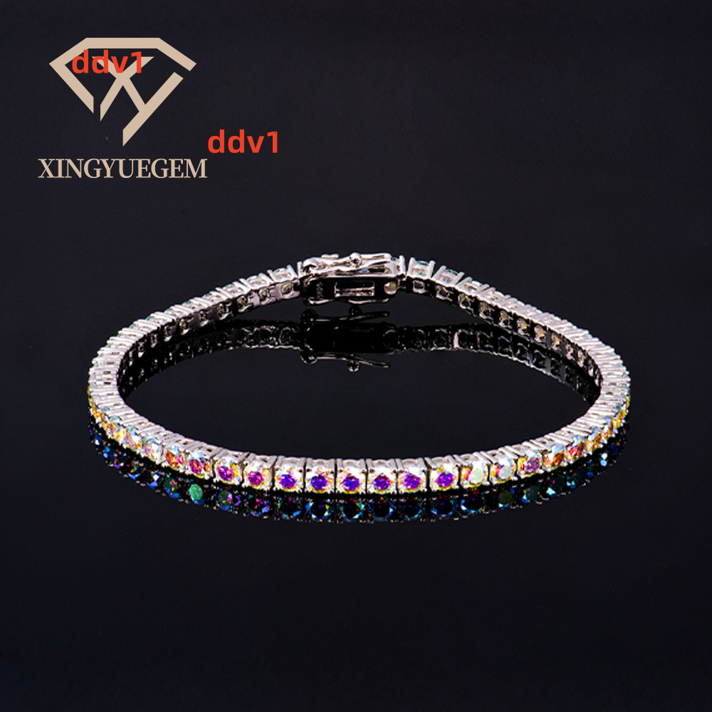 High-quality Moissanite Bracelet Tennis Bracelet AB Color 3mm Moissanite Suitable for Fashionable Outfit Pairing 925 Silver