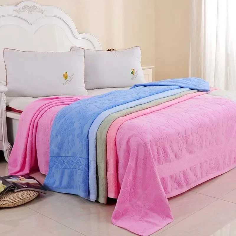 Jacquard Cotton Towel Thread Blanket for Adults Kids Soft Breathable Bedspread Bedclothes Summer Throw Blankets on Sofa/Bed C251111