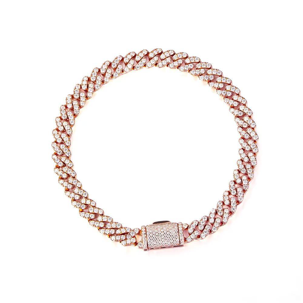 Wholesale 925 Silver Cuban Chain Slim Chain 6mm Wdth Vvs Moissanite Bracelet for Gift