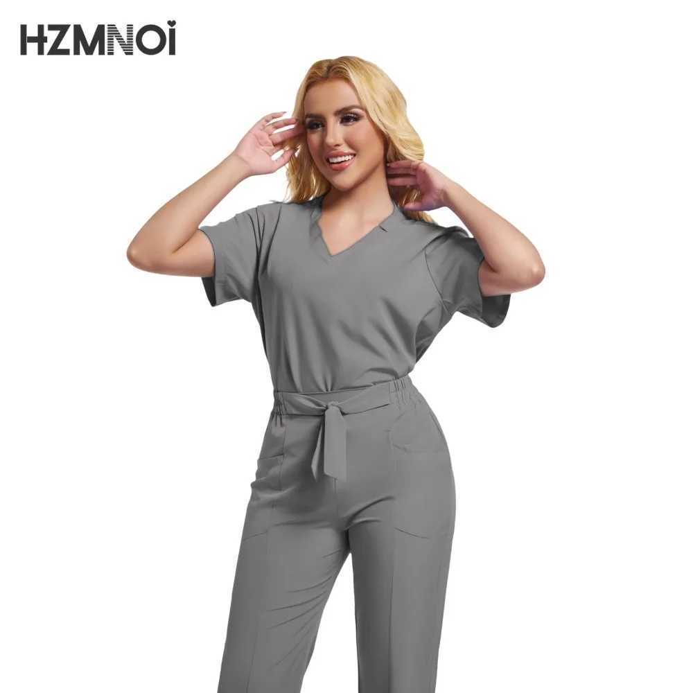 HZMNOI Medical Uniforms Women Scrubs Sets Nurse Nursing Work Clothes Beauty Sn Spa Surgical Suit Lab Hospital Overall X2505281