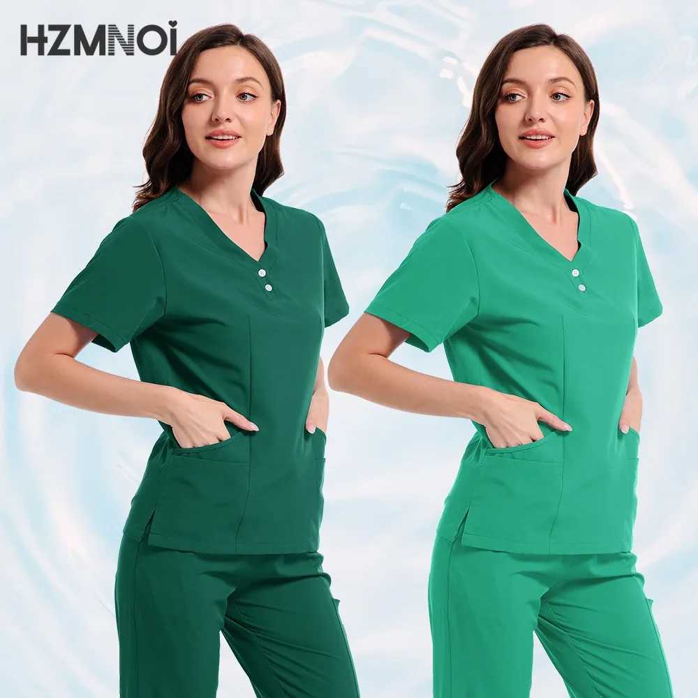 New Unisex Hospital Scrubs Sets Men Medical Uniforms Doctors Nurses Accessories Dental Clinic Sn Workwear Surgical Clothes X250410