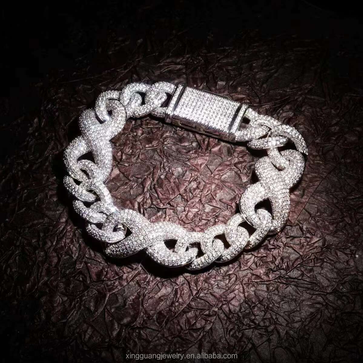 Infinite Chain S925 Silver Gold Plate Chain Iced Out Diamond VVS D Color Moissanite Cuban Link Chain Fine Jewelry Necklaces
