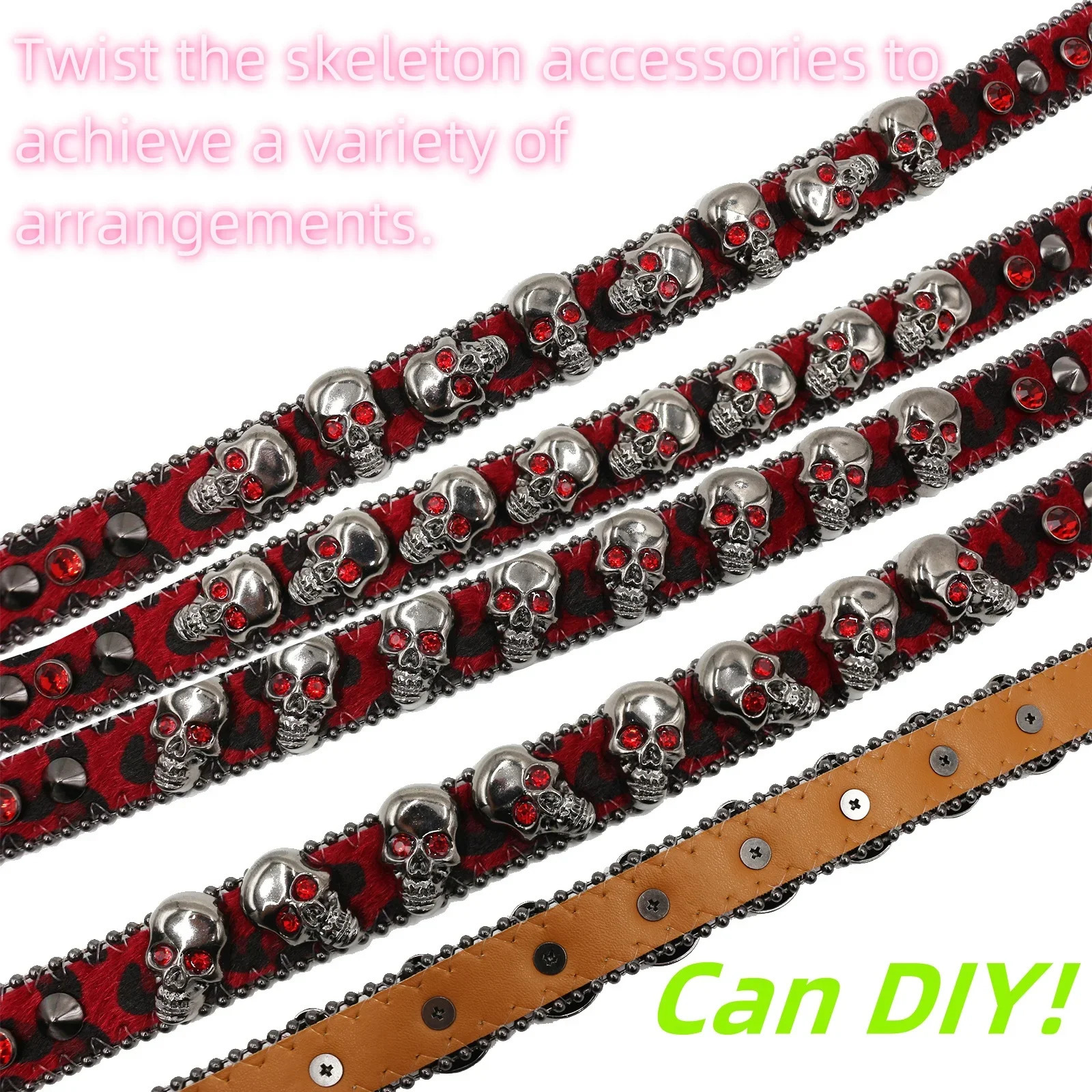 Skull Rhinestone Square Buckle Belt 23cm Wide female fashion western jeans female jeans jewelry fashion Y2K Jeans Belt 251110