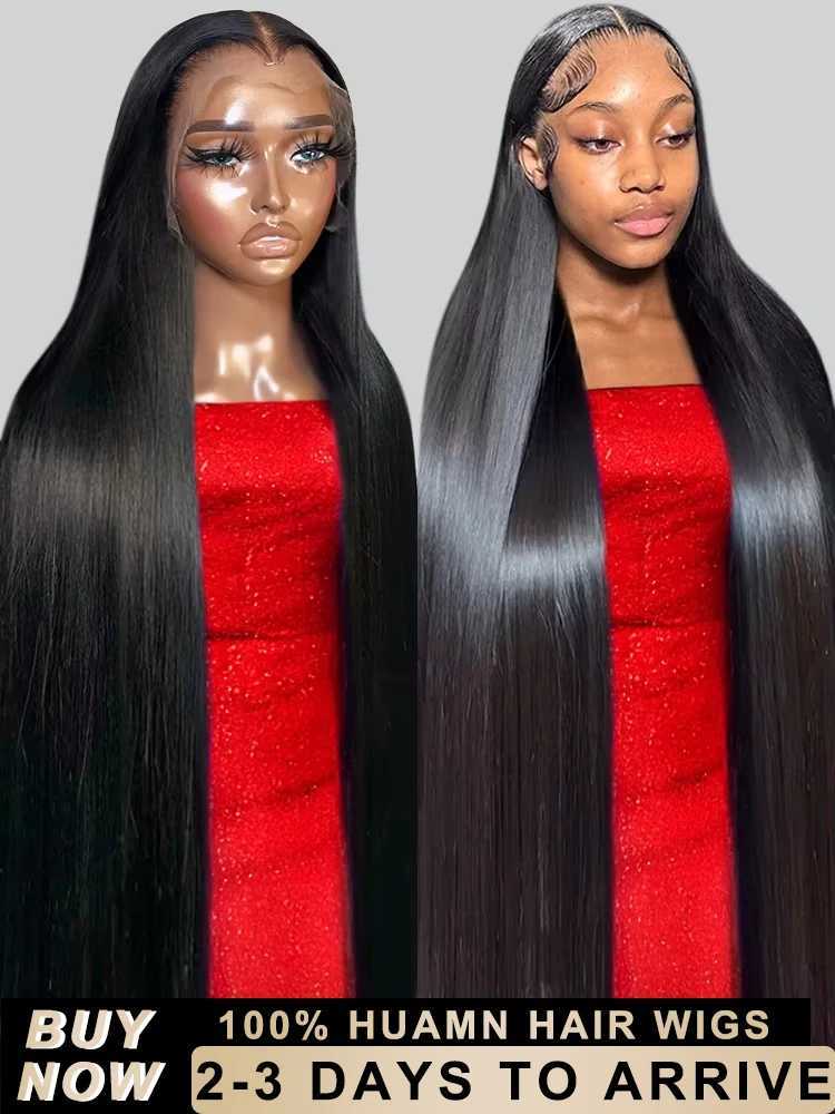 40 46 50 Inch Raw 13x6 HD Transparent Bone Straight Lace Frontal Human Hair Wigs 200 Density 360 Full Lace Front Human Hair WigT251111