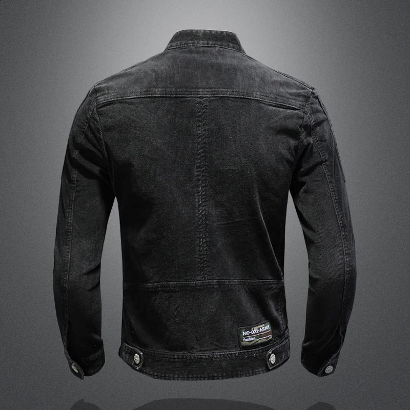 The main promotional activity for the explosive top spring and autumn mens fashion trend corduroy cool denim jacket 250401