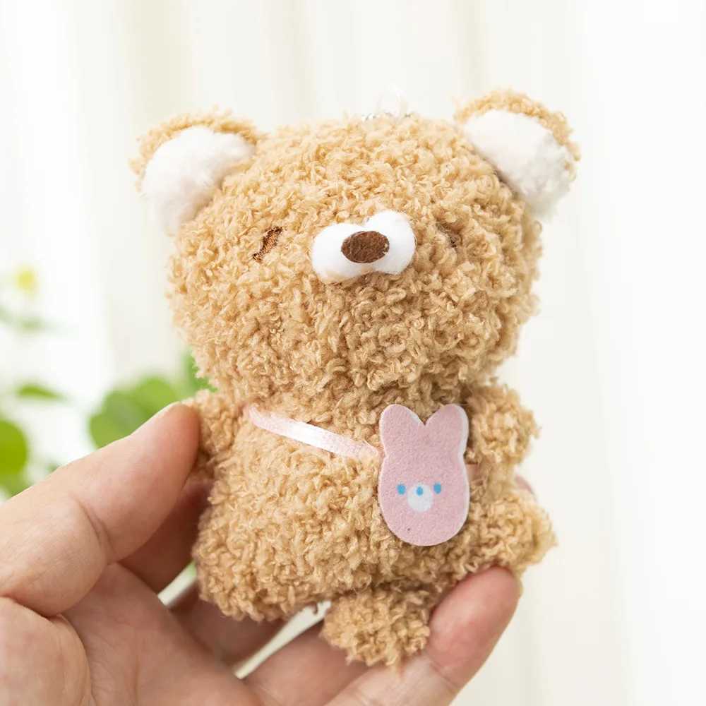10cm Soft Animal Doll Keychain Cute Bear Pendant Keychain Cute Plush Filled Keychain Bag Decoration Couple Friend Childrens Gift W250411