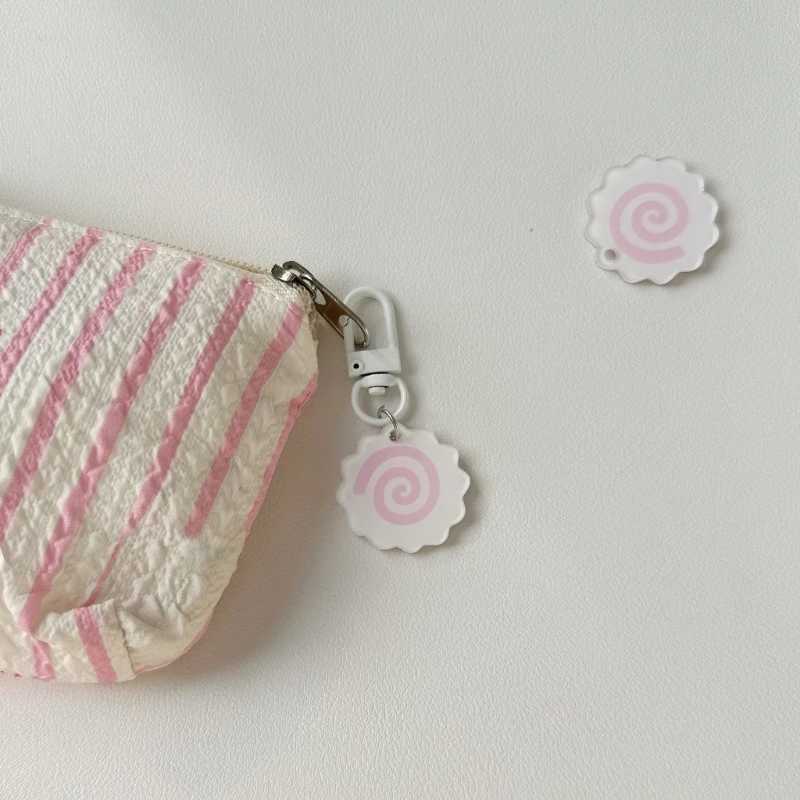 Handmade Acrylic Pink Squirrel Roll Charm Keychain Cute Decorative Keyring Backpack Handbag Charm Pendant Keyholder W250411