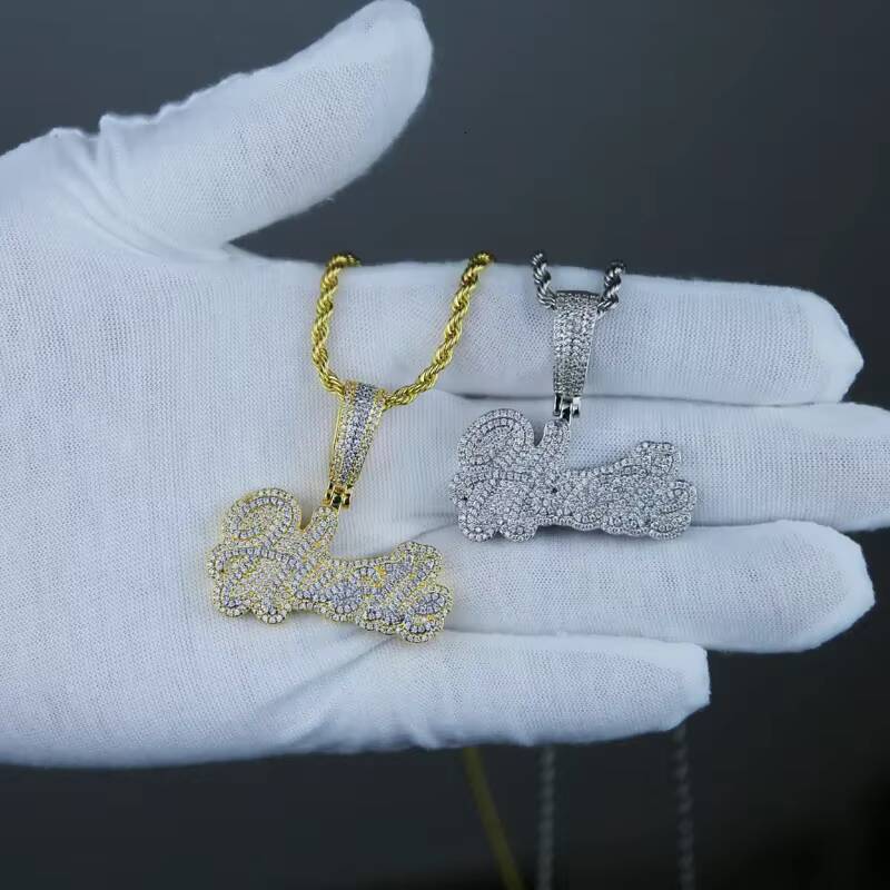 New Trendy Luxury Moissanite Vertical Pendant Gorilla Shaped for Men High Quality Sparkling Moissanite Stones Customizable