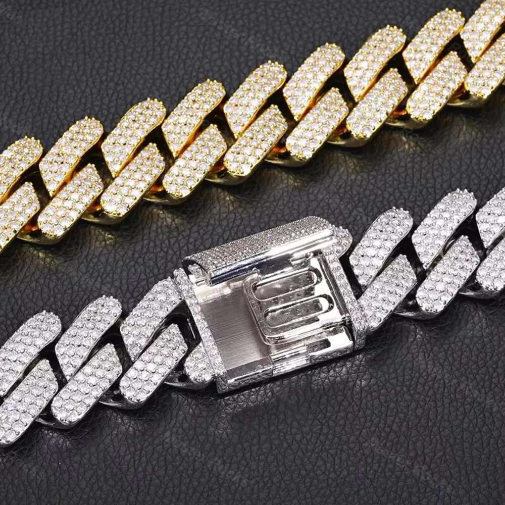 Hiphop 30mm Cuban Link Chain 925 Sterling Silver Big Guy Cuban Necklace Iced Out VVS Moissanite Cuban Chain
