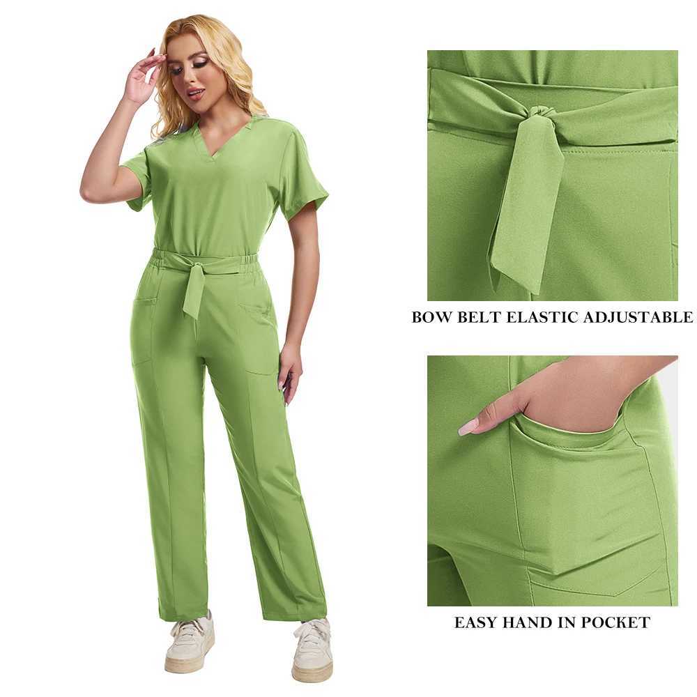 Surgical Uniforms Woman Nursing Enfermeria Sets Top Pant Articles Medical Uniform Scrub Clinical Beauty Sn Spa Hospital Suits X250410