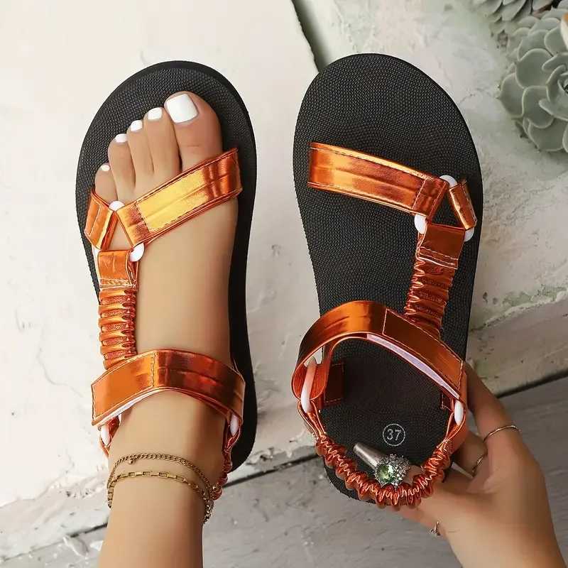 Womens colorful sandals round toe buckle back quick buckle summer all sea artificial lining Fi beach casual shoesXJ250410