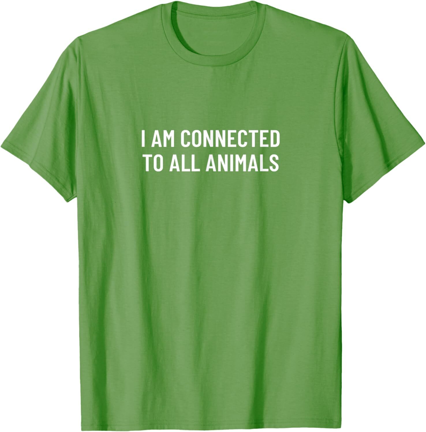 T shirt for Mens I am connected to all animals Graphic Tee Casual Tops Clothes Short sleeve cool