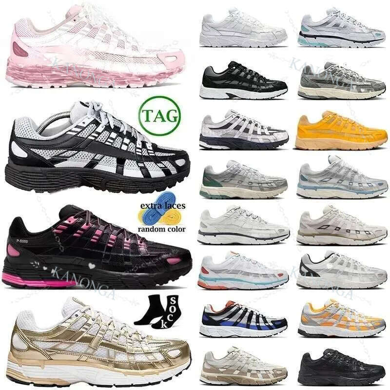 Casual Running Shoes P6000 P 6000 Designer For Men Women Sneakers Triple Black White Khaki Wolf Grey Metallic Sier Racer Blue Womens Outdoor Sports Trainers