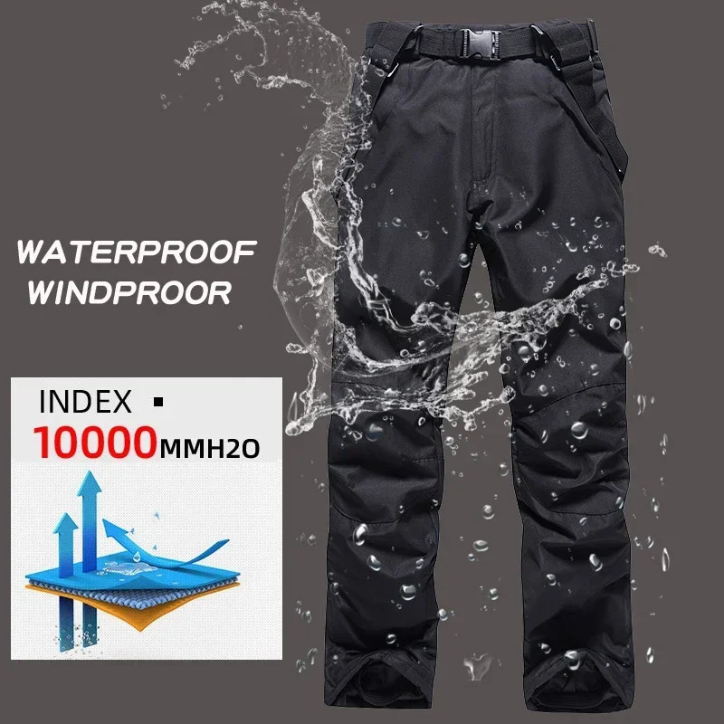 Winter Ski Pants Men Outdoor Mountain Windproof Waterproof Ski Snowboard Pants Warm Snow Male Trousers 251107