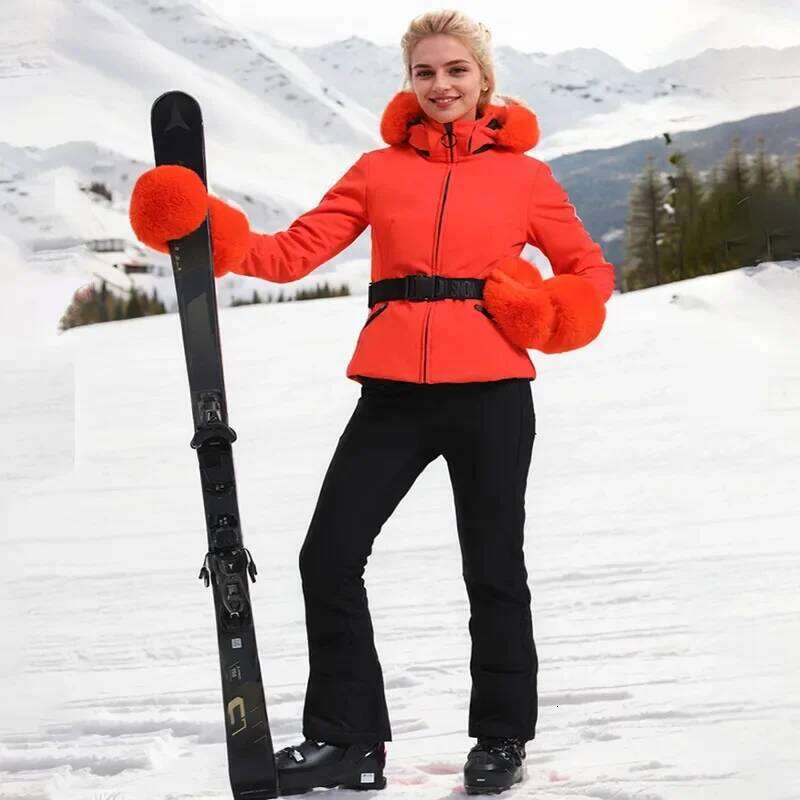 New Winter Double Board Windproof Waterproof Warm Breathable Ski Jacket Top Women's Loose Extreme Cold Clothing