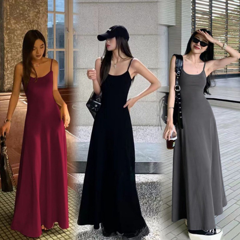 Y52175 High quality slim suspender dress for women summer 2024 new style temperament waist slimming inner wear A-line long skirt