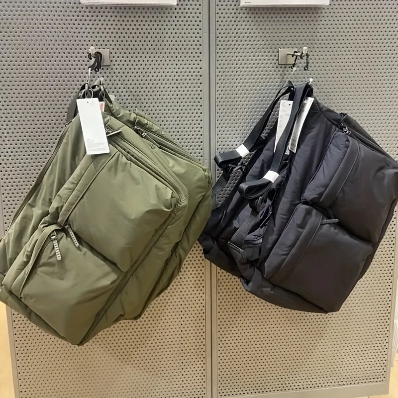 MultiCompartment Unisex Crossbody Bag Durable MachineWashable Nylon Perfect for Commute Travel Military Green Black 251110