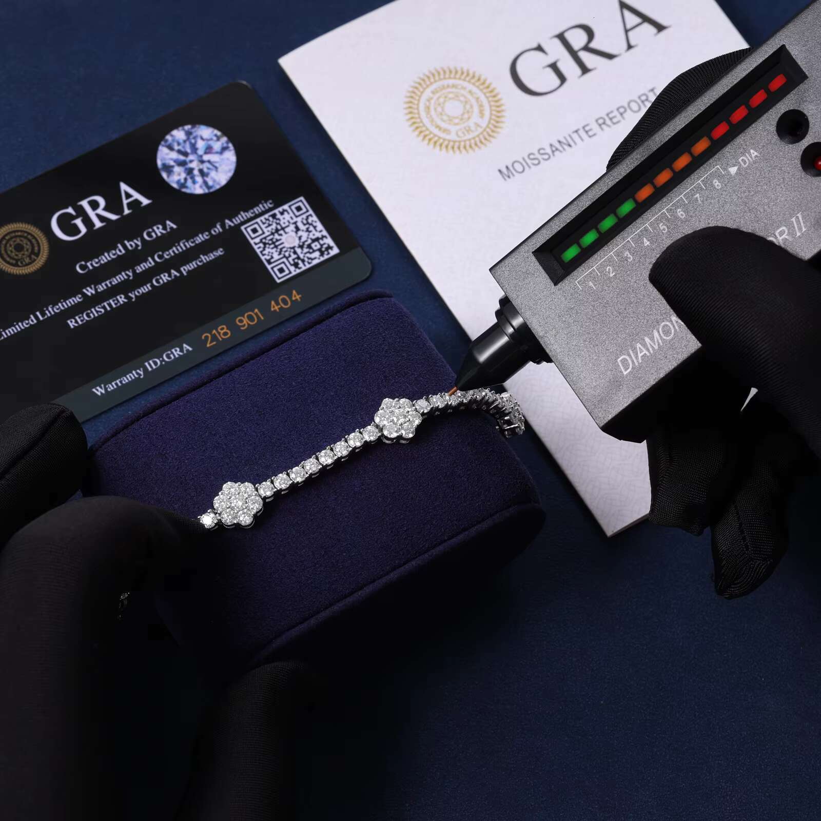 Fine Flower Design GRA Certificated 925 Sterling Silver Tennis Bracelet 3mm VVS D Moissanite Hip Hop Jewelry Party Gift