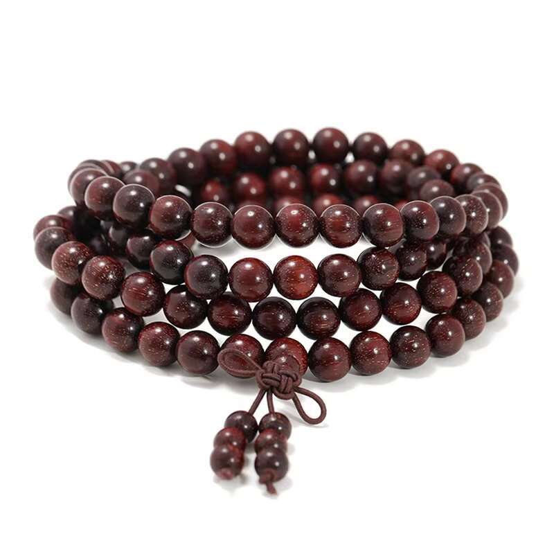 Small Leaf Purple Sandalwood Bracelet, Female Blood Sandalwood, 108 Bead Necklace, Male Play Beads, Wooden Bracelet