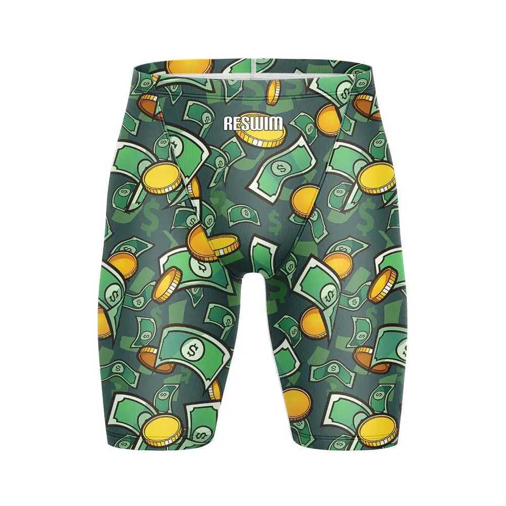 Summer Mens Swimming Jammer Sports Training Swimsuit New Swimsuit Beach Swimming Pool Tight Shorts Quick drying Running Surfing PantsW250410