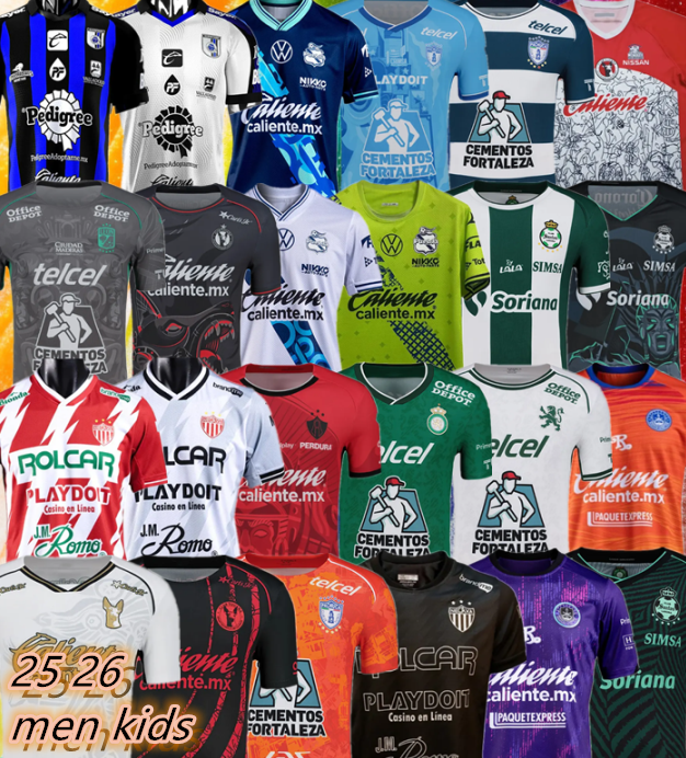 25 26 Liga MX JAMES soccer jerseys2025 2026 Leon Mexico Necaxa queretaro Puebla Mazatlans Tijuana Pachuca Santos football shirt HENRY OCHOA RODRIGUEZ mens kids kit