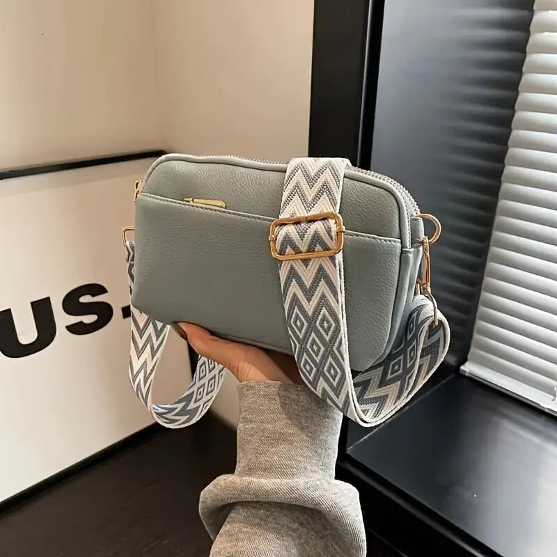 FL- Fashion Puzzle Triple Zip Small Crossbody Bag Lady Bag Woman Oblique Straddle Bag,Shoulder Bag
