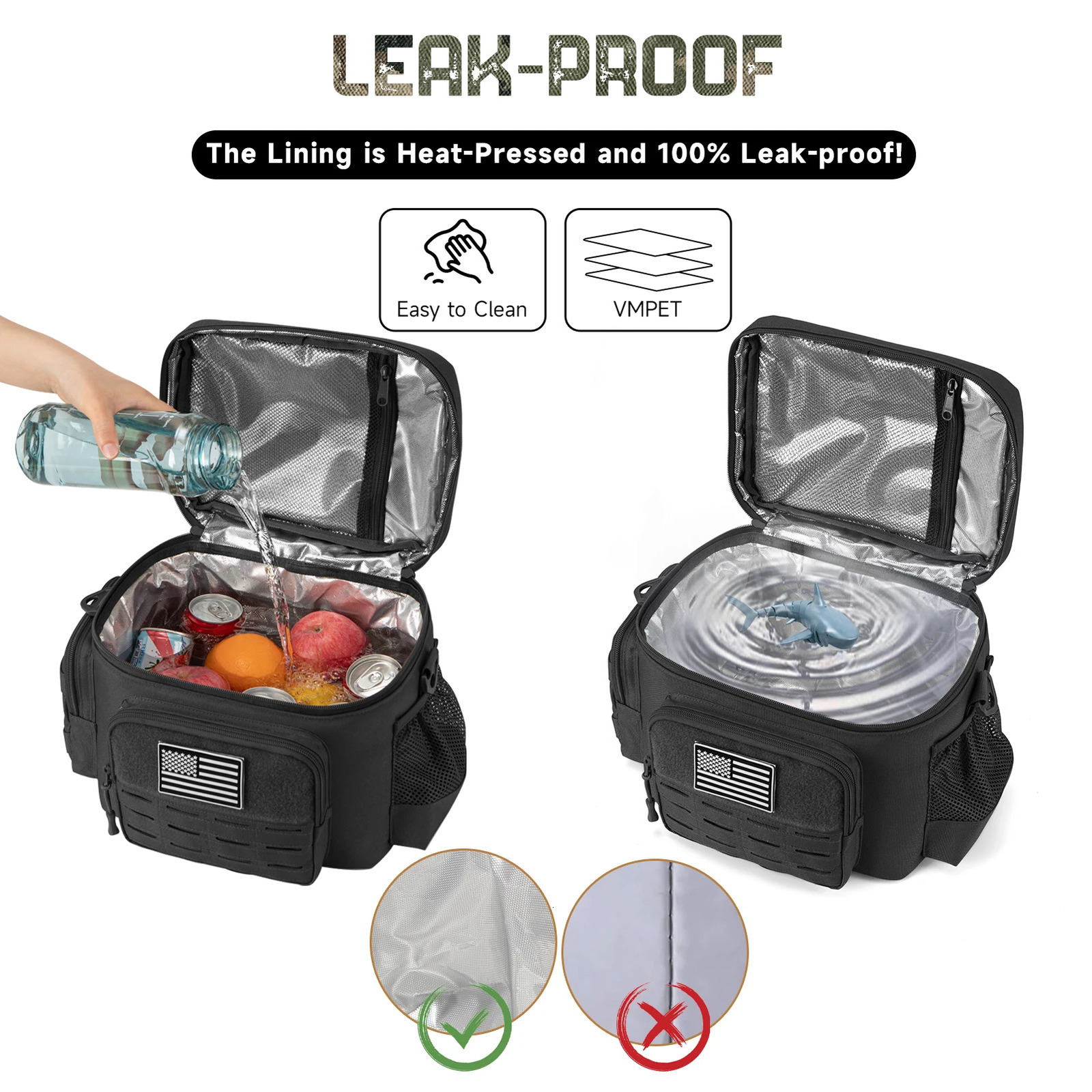 Outdoor Tactical Thermal Cooler Bag Heavy Duty Lunch Box Work Leakproof Insulated Durable Lunch Bag for Men Meal Camping Picnic 251106