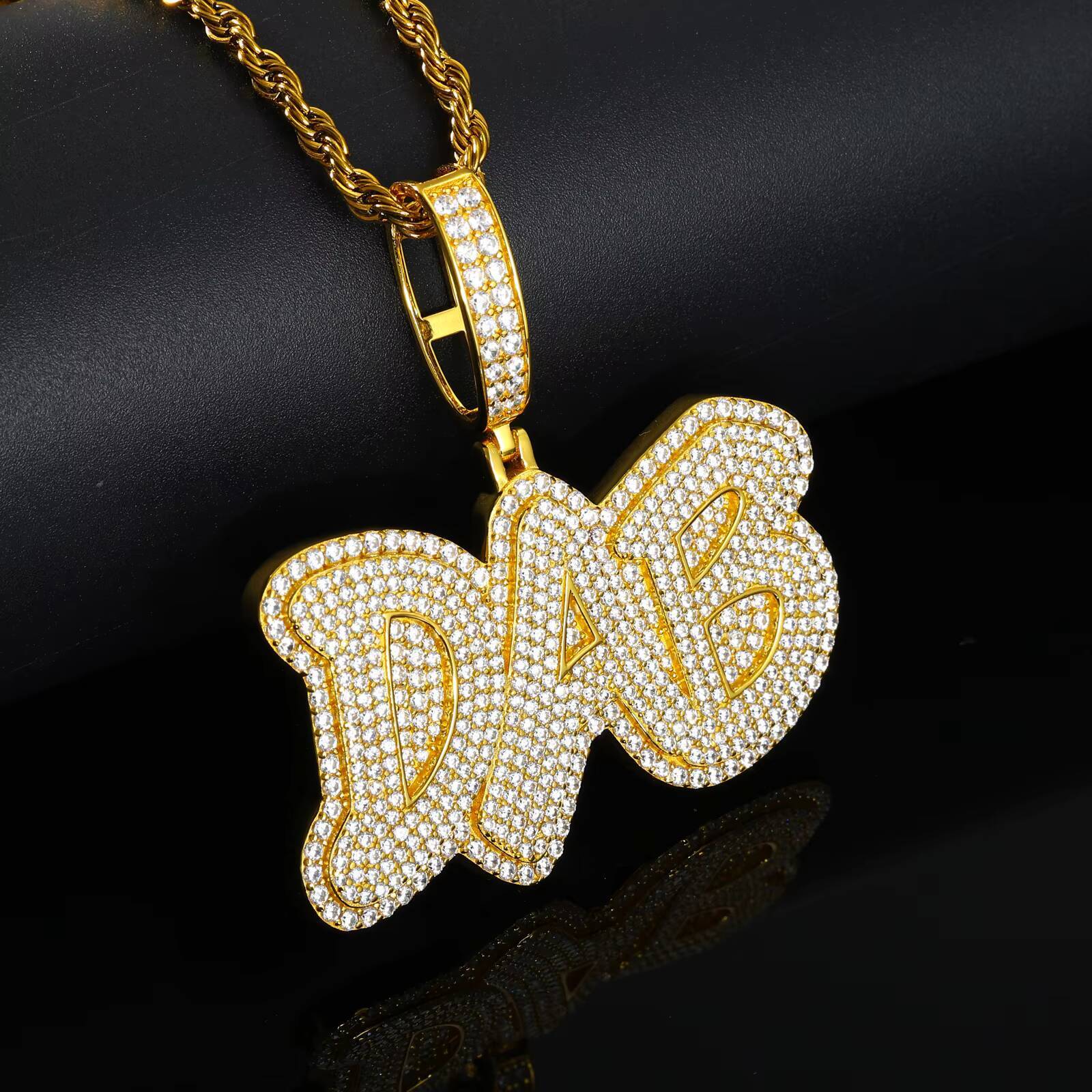 Moissanite Hip Hop Gesture Slang DAB Letter Pendant High Quality Handmade 925 Sterling Silver Lab Mossanite Diamond Mens Jewelry Customizable