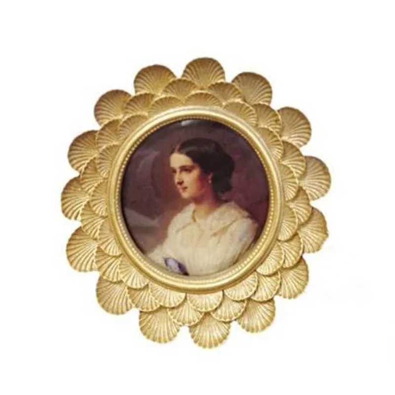 European Retro Style Round Flower Shape Creative Luxury Picture Frame Photo Display Holder for Bedroom Home Decor L251110 H260306