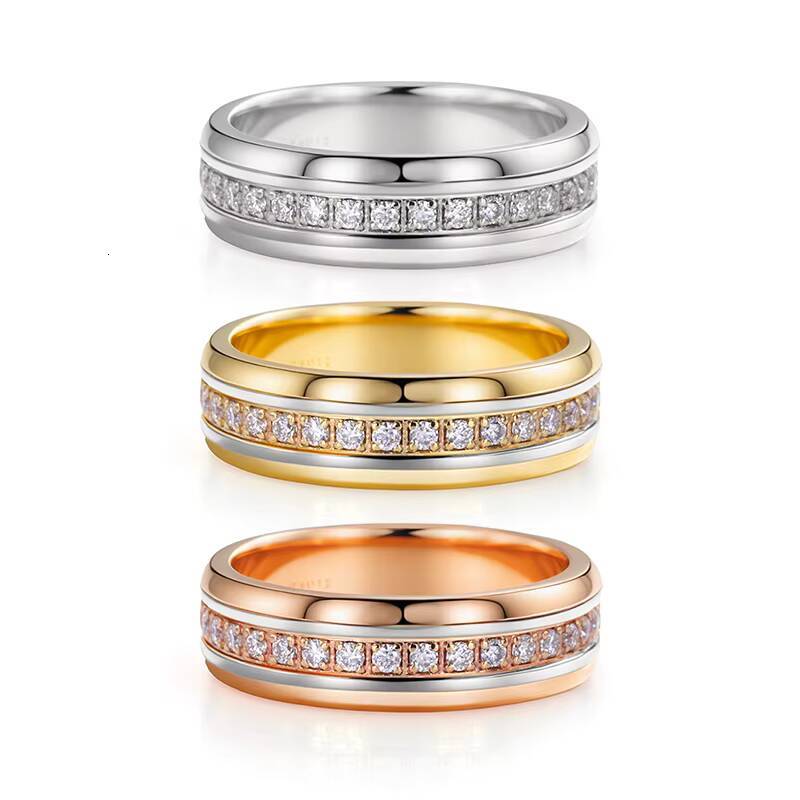 10K Lab Grown Diamonds Men Ring DEF VS HPHT CVD Man Made Diamonds 6MM Wedding Band for Party Wedding - view 5