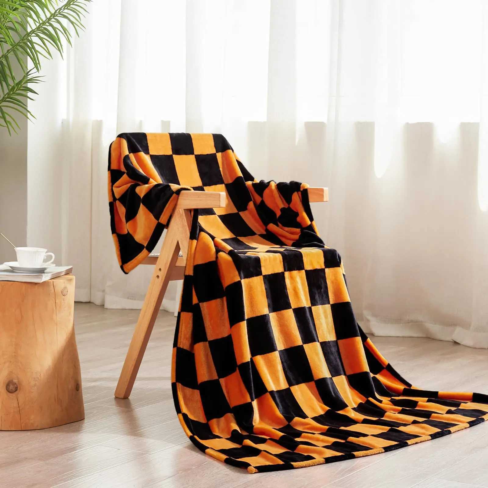 Checkered pattern Printed Blanket for Sofa Bed Travel Camping Living Room Office Conditioning Blanket for All Seasons Gifts C251111