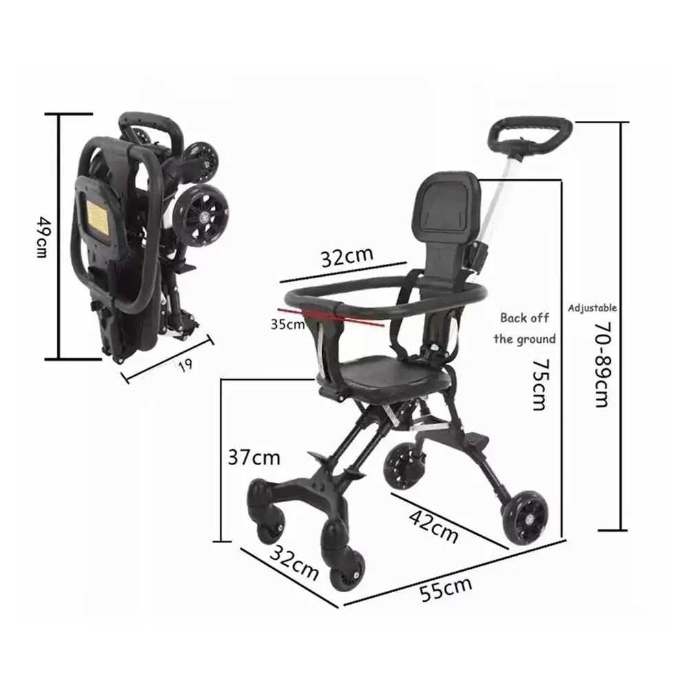 Travel Stroller Multipurpose Lightweight with Canopy Adjustable Portable Foldable Stroller for Park Trips Travel AirplaneXJ250623