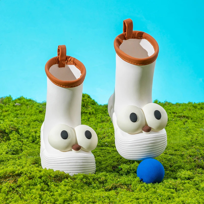 Cute big eyes childrens rain shoes four seasons general anti-slip rain boots wear-resistant rubber shoes 250410