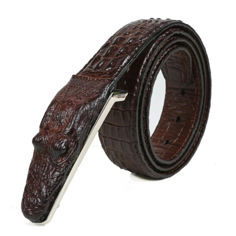 Fashion Mens Belt Pattern Leather Belt Business Casual Simulation Belt Alligator Head Gift For Men 251031