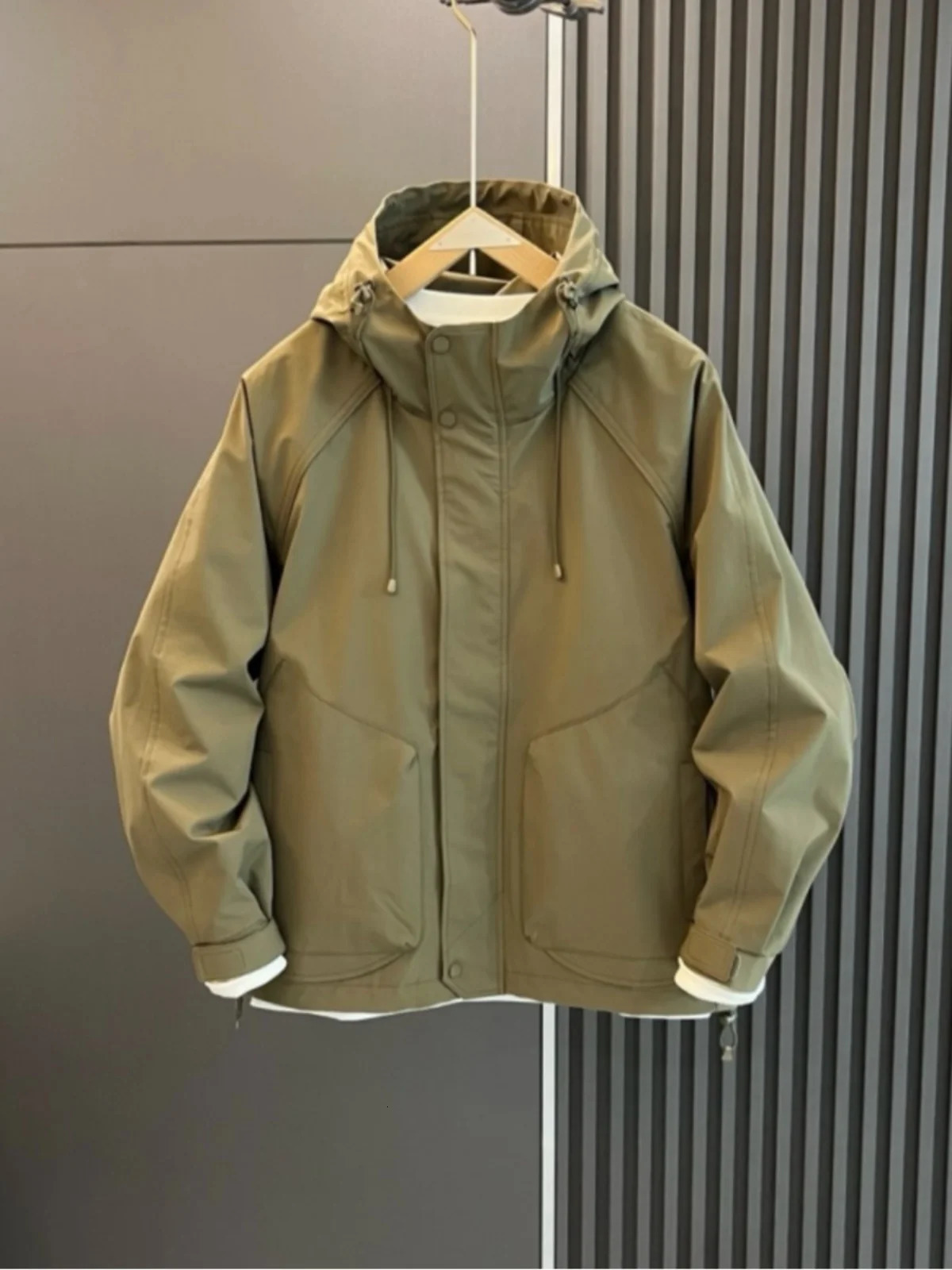 Spring Autumn Mens Casual Hoodie Jaet Outdoor Faion Simple Color Workwear Coat Youth ular Stand Fit Ox C 251105