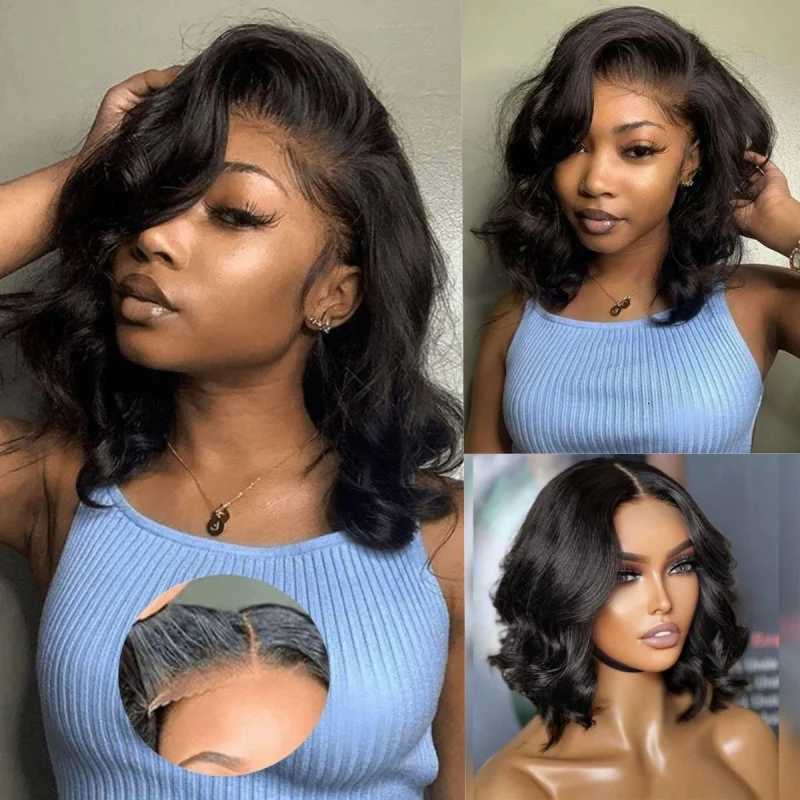 Bob Wig 5X5 Hd Lace Closure Wig Short Glueless Body Wave Human Hair Wigs 13X6 Hd Lace Wigs 220 Density 8 16 Inch For Black WomenT251111