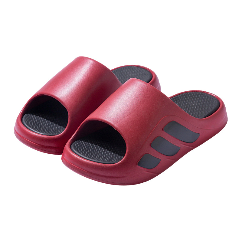 Fashion men's sports slippers summer wear 2025 new indoor home thick soles non-slip sandals for women couples striped slippers a variety of color