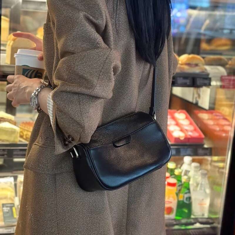 Real Cow Leather Ladies Crossbody 2023 New Women's High Quality Handbag Small Commuter Shoulder Bag Easy To Match