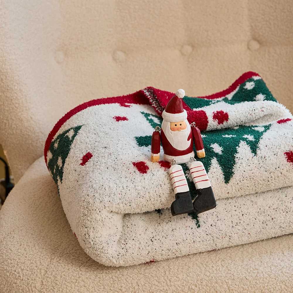 Snowflakes Blanket Soft Microfiber Knit Pinetree Houndstooth Christmas Decor Warm Throw Blanket for Couch Sofa Chair Bed 51x63in C251111