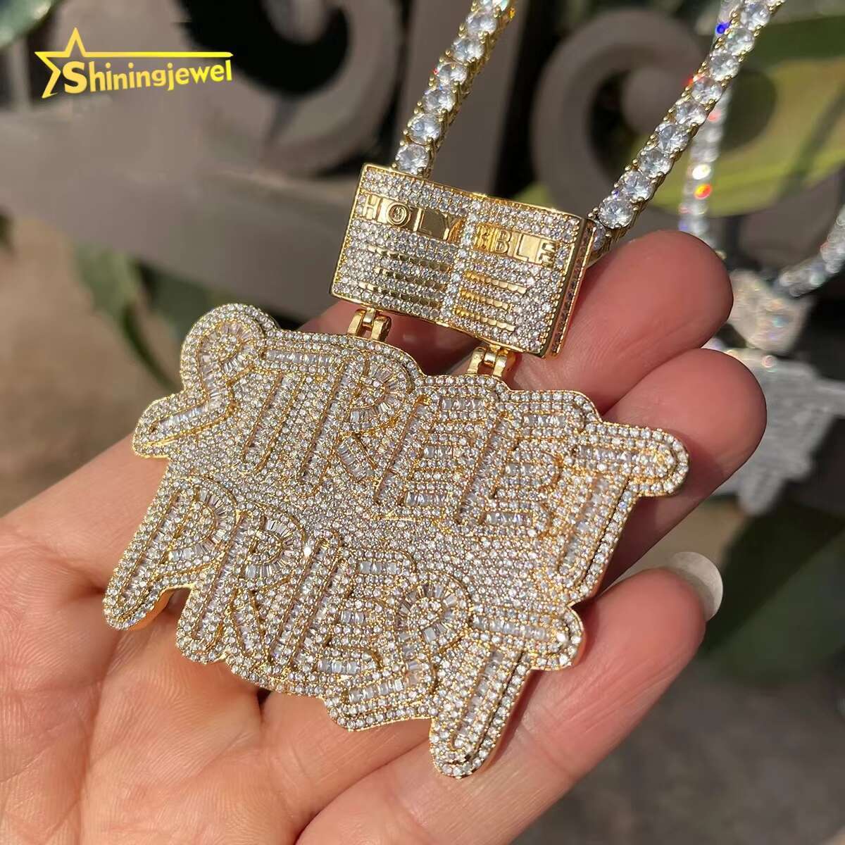 Custom Fashion Men Hip Hop Rapper Jewelry Letter Pendant 925 Silver With VVS D Moissanite Iced Out Diamond Brass Zircon Pendant