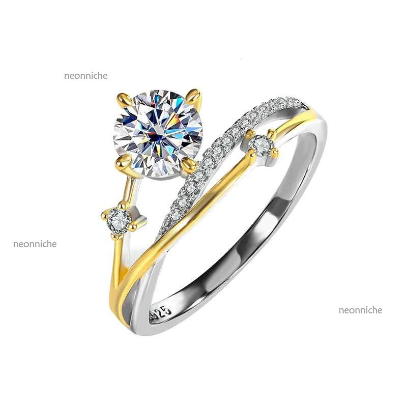 Pass Dia Tester For Women Sterg Sier 1CT VVS Moissanite Love Ring Daughter Girl Wed Engagement Rings Mens Jewelry Woman Gift