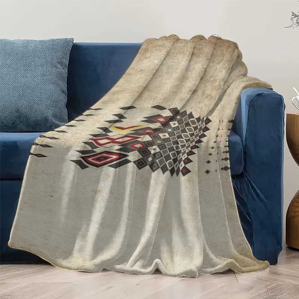 Geometric Pattern Fleece Blanket - Kids Teen Adult Throw Soft Warm Cozy Bed Sofa Decorative Blanket Gift C251111