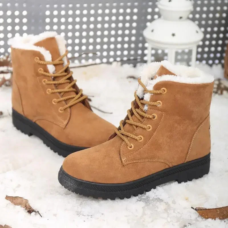Womens Boots Winter Boots With Fur Low Heels Snow Boots Ankle Bota Feminina Platform Booties For Women Winter Shoes Heeled 251110