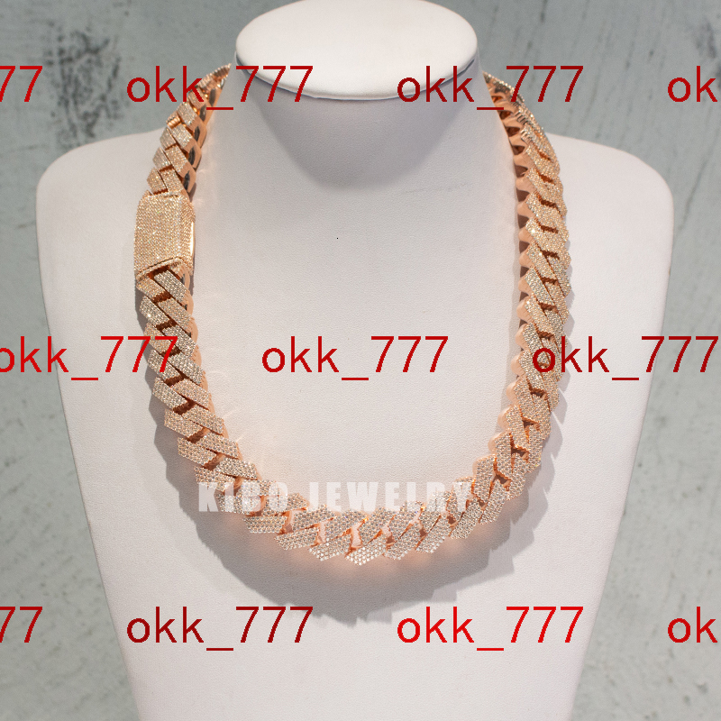 Huge 18MM 4 Rows Buss Down Miami Iced Out 500g Heavy 925 Silver With 14K Gold Plated VVS Moissanite Cuban Necklace Link Chain