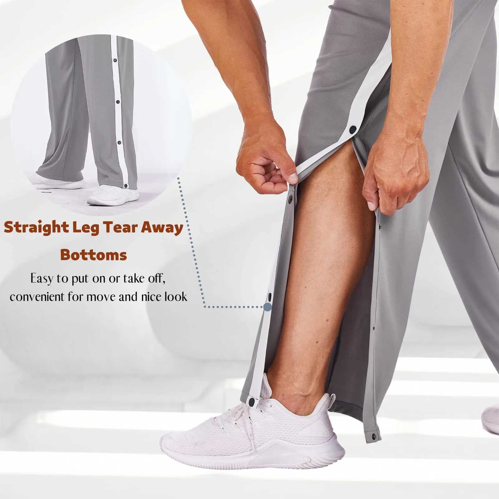 New casual pants mens tear basketball pants high score style snap button casual back long sports pants with pockets Ropa Para CaballeroXJ250410