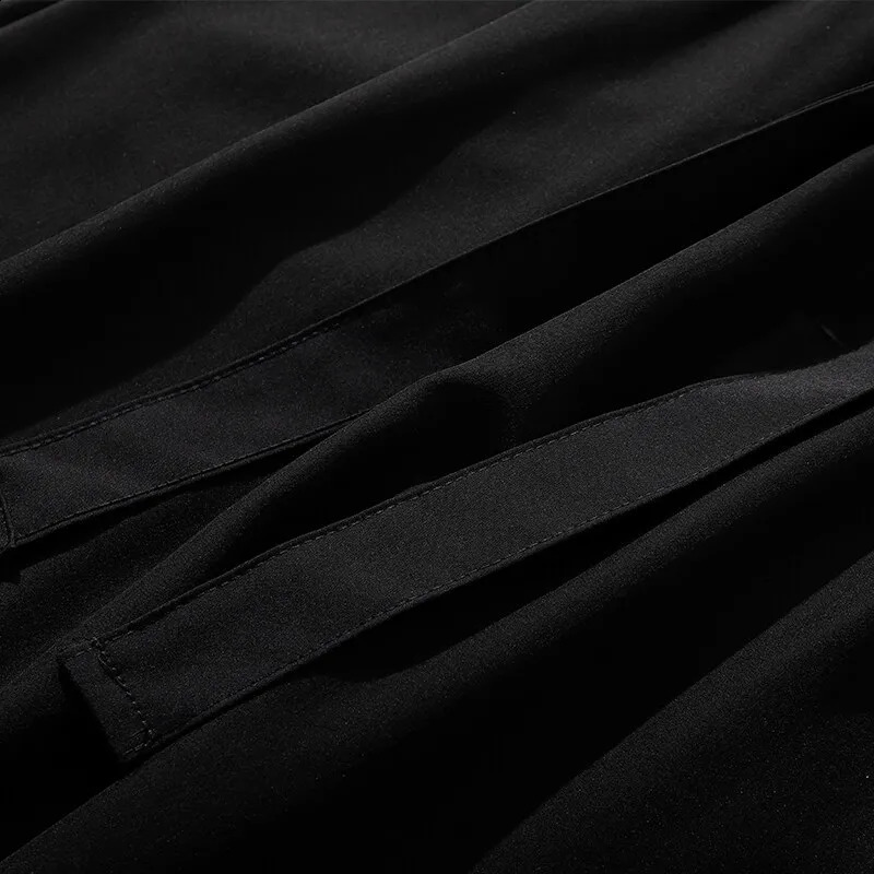 Mens casual loose straight pants with elastic waist and long jogging distance Korean classic blue black gray mens Trouser Plus size 250411Z