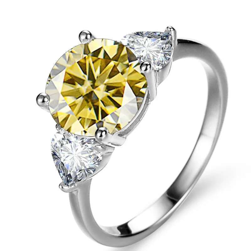 3CT Moissanite Womens Ring Color Four-Claw Classic 925 Sterling Silver Luxury Jewelry Moissanite Diamond Rings for Women