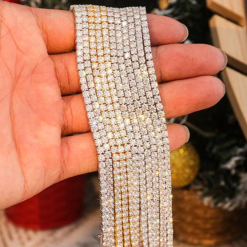 Custom IGI Certified Vvs Diamond Tennis Chain Necklace Luxury Lab Grown Diamond Jewelry White Gold Necklace Men Women