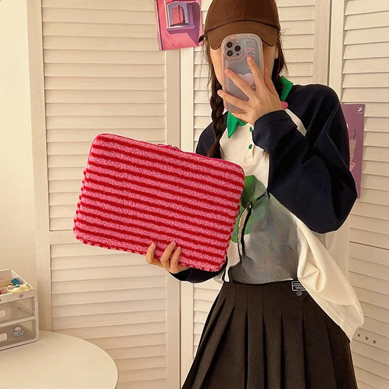 13 14 15.6 Inch Laptop Sleeve Soft Plush Case Tablet Bag Computer Pouch for Air Pro 13.3 Mi Pad 5 6 Ipad Cover 250407