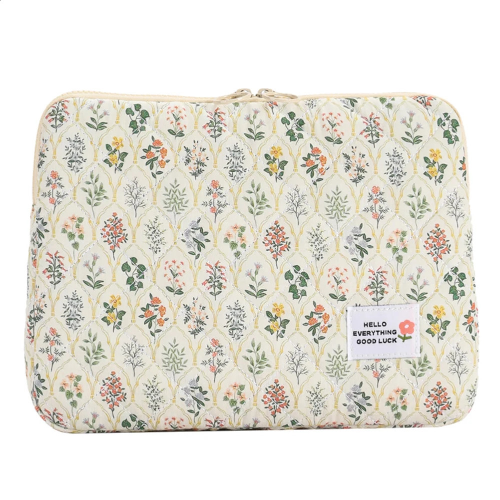 Computer bag zipper cover with soft padding cute flower notebook bag suitable for laptops 13 to 15 inches 250407